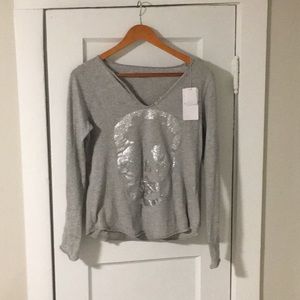 Zadig & Voltaire Grey Long Sleeve V-Neck